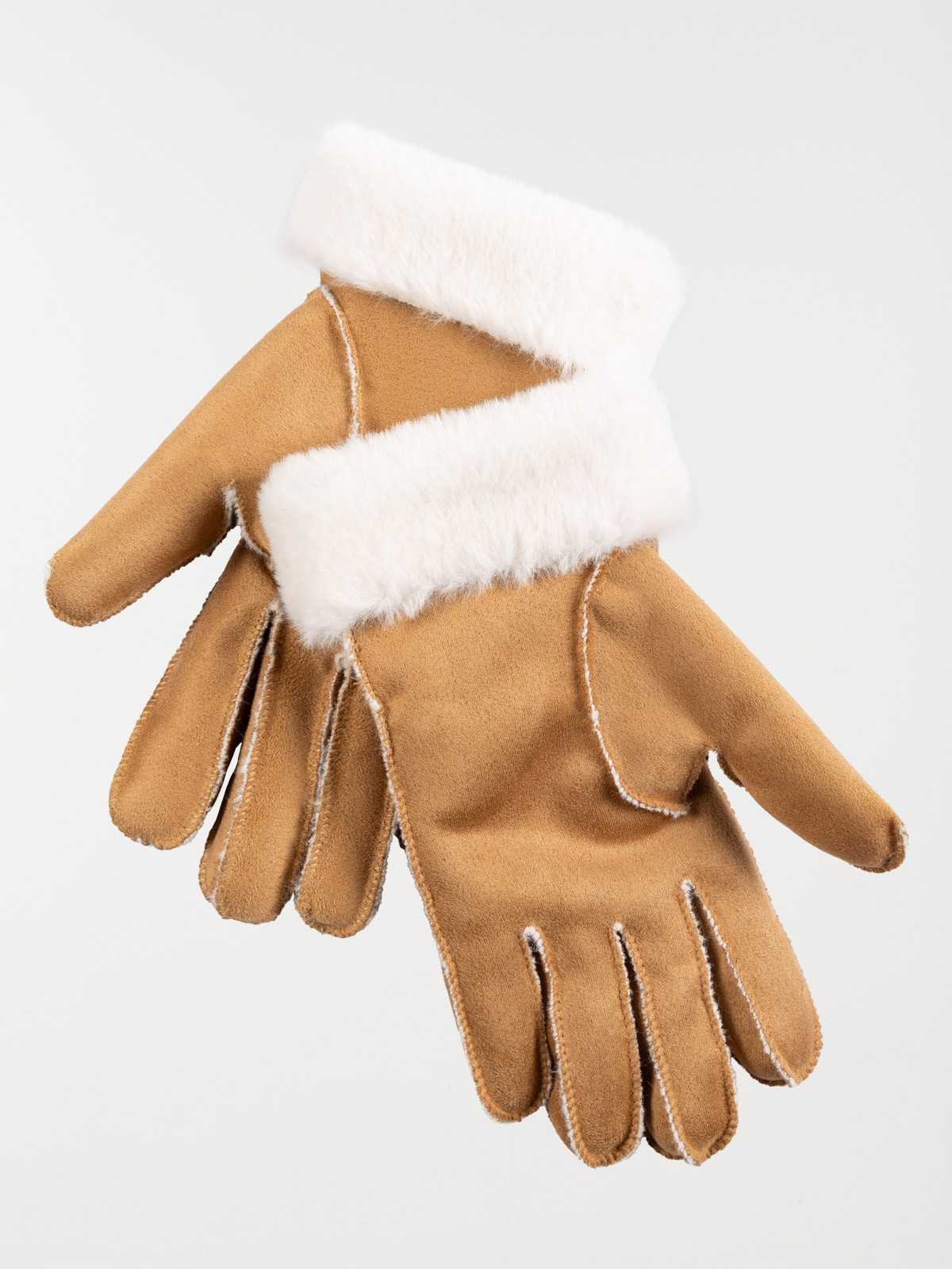 Gants bi-matière femme