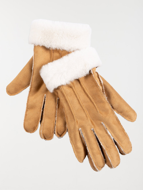 Gants bi-matière femme