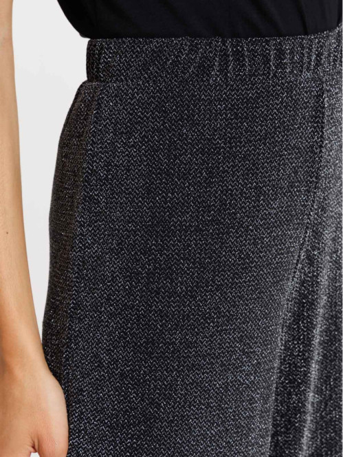 Pantalon noir large paillettes femme