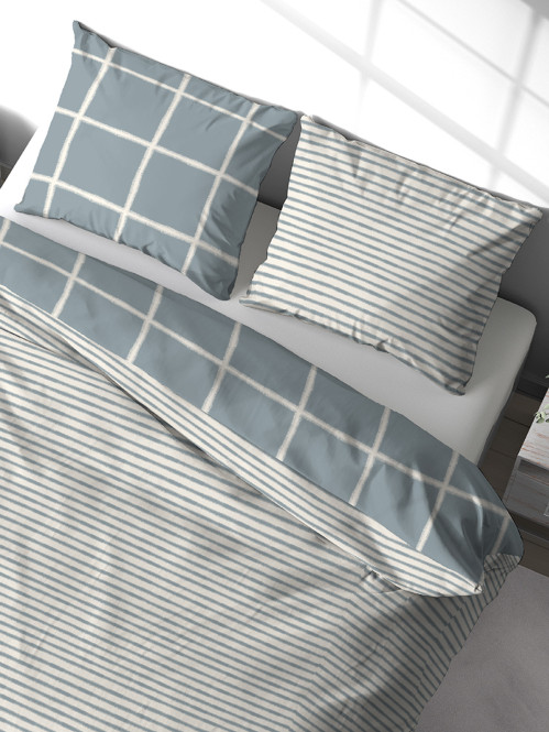 Parure à carreaux 2 personnes 240x220 cm