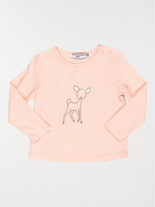 Tee-shirt motif faon fille (3-36M)