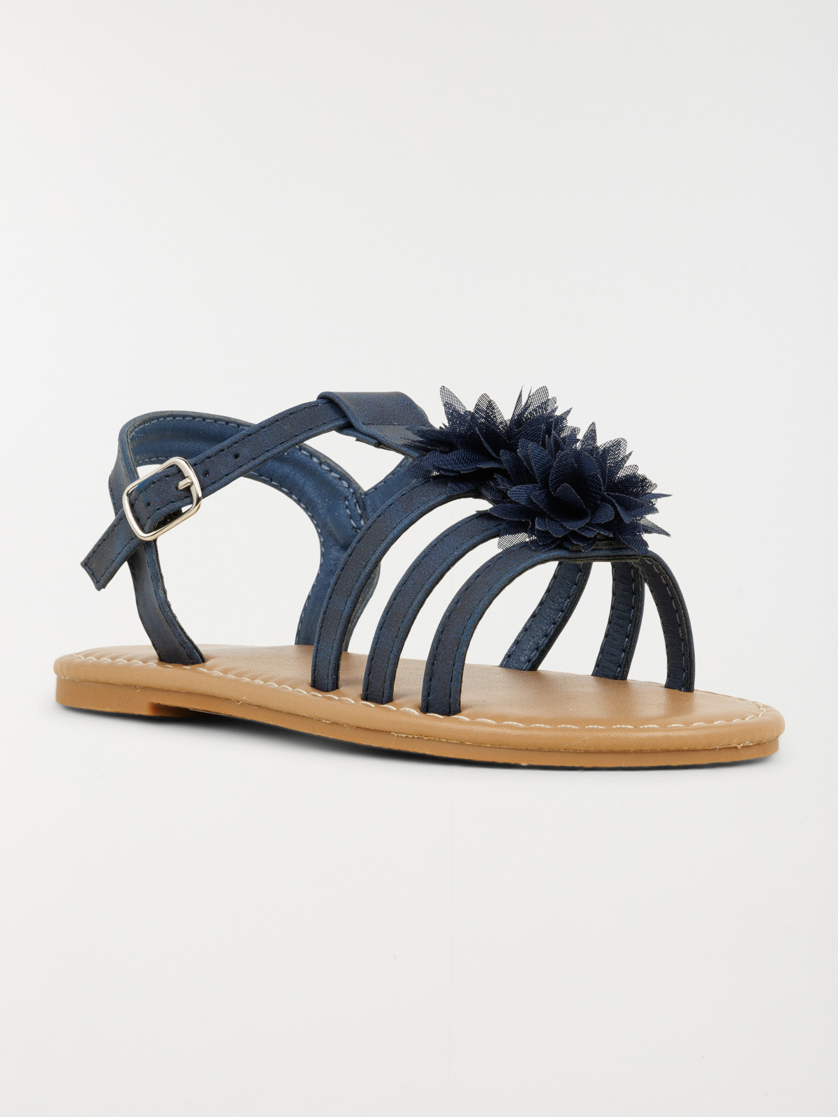 Sandales fleurs tissus fille (24-30) Sandales fleurs tissus fille (24-30)