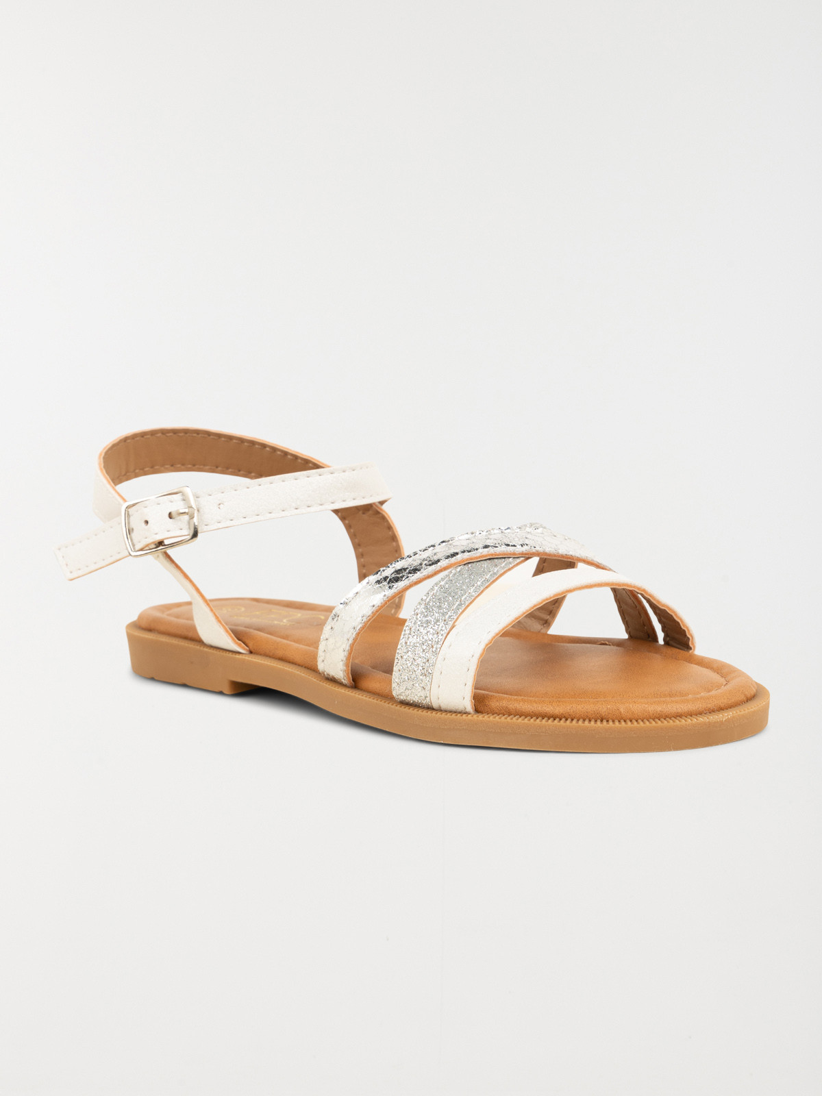 Sandales blanches brides fille (24-30)