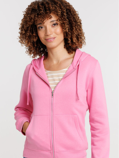 Sweat zippé basique à capuche femme Sweat zippé basique à capuche femme