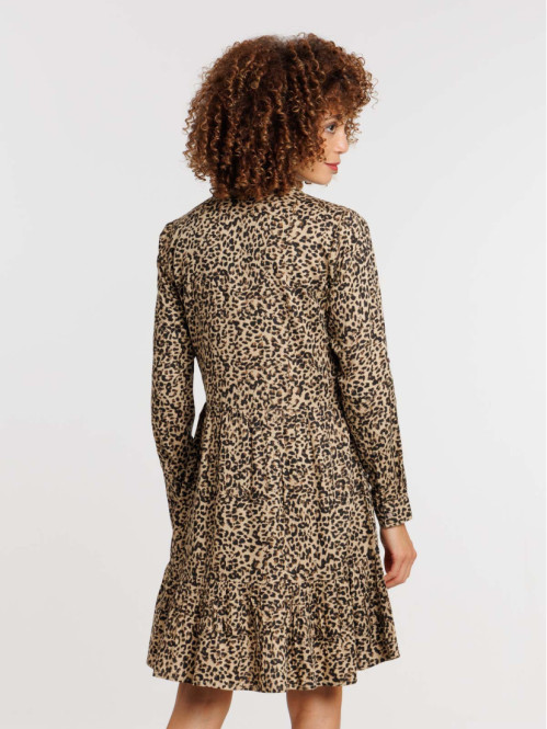 Robe chemise léopard femme