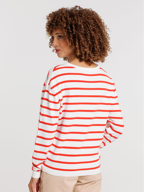 Pull col rond rayures...