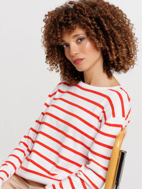 Pull col rond rayures...