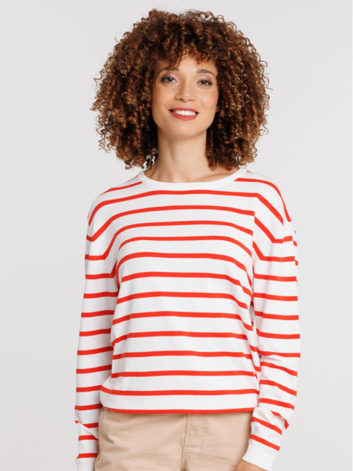 Pull col rond rayures...
