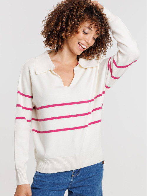 Pull col classique ricotta...