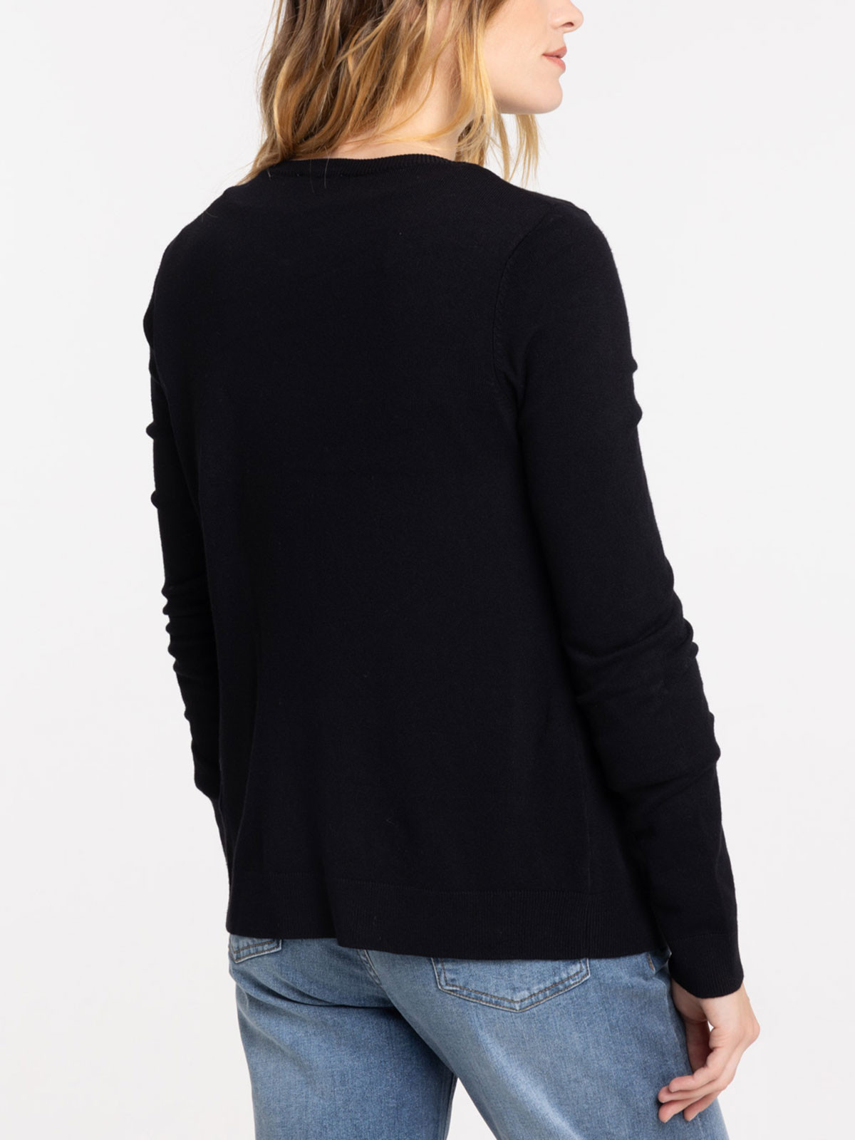 Gilet boutonné coloris noir femme Gilet boutonné coloris noir femme