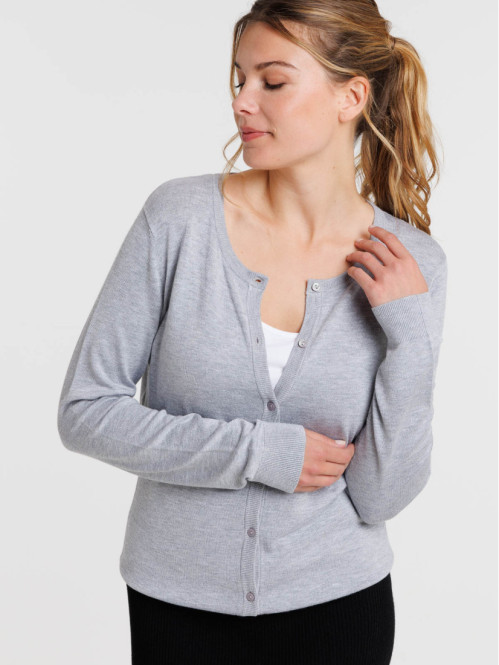 Gilet boutonné gris clair...