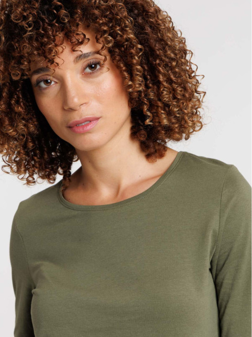 Tee-shirt coloris trèfle femme