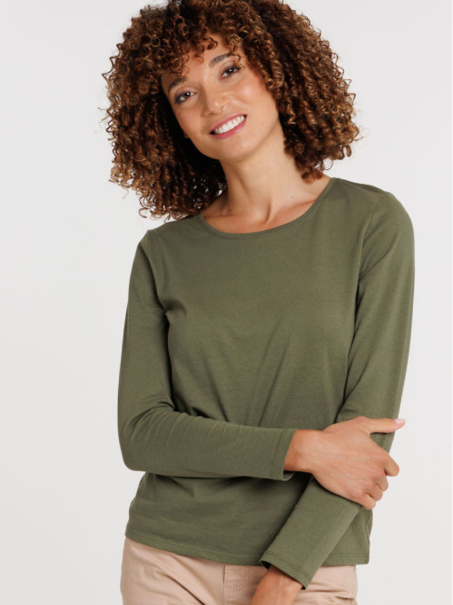 Tee-shirt coloris trèfle femme