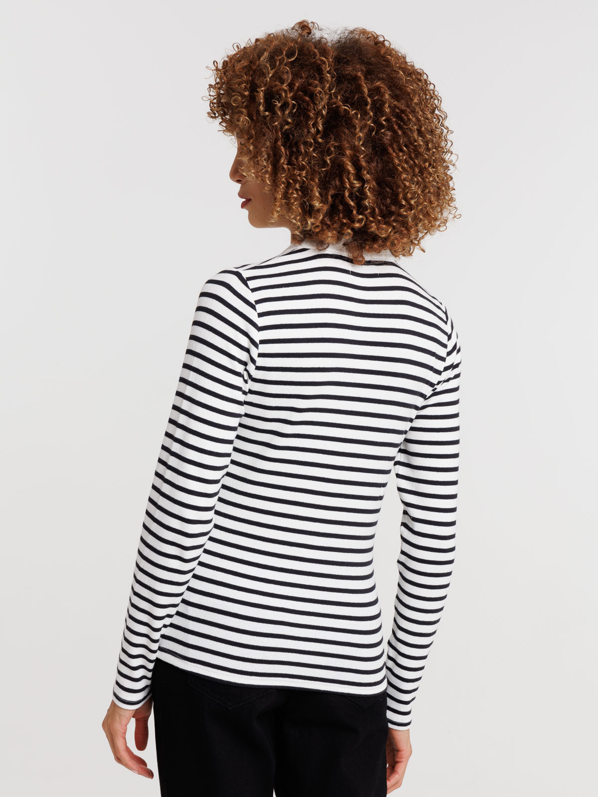 T-shirt blanc cassé rayé femme