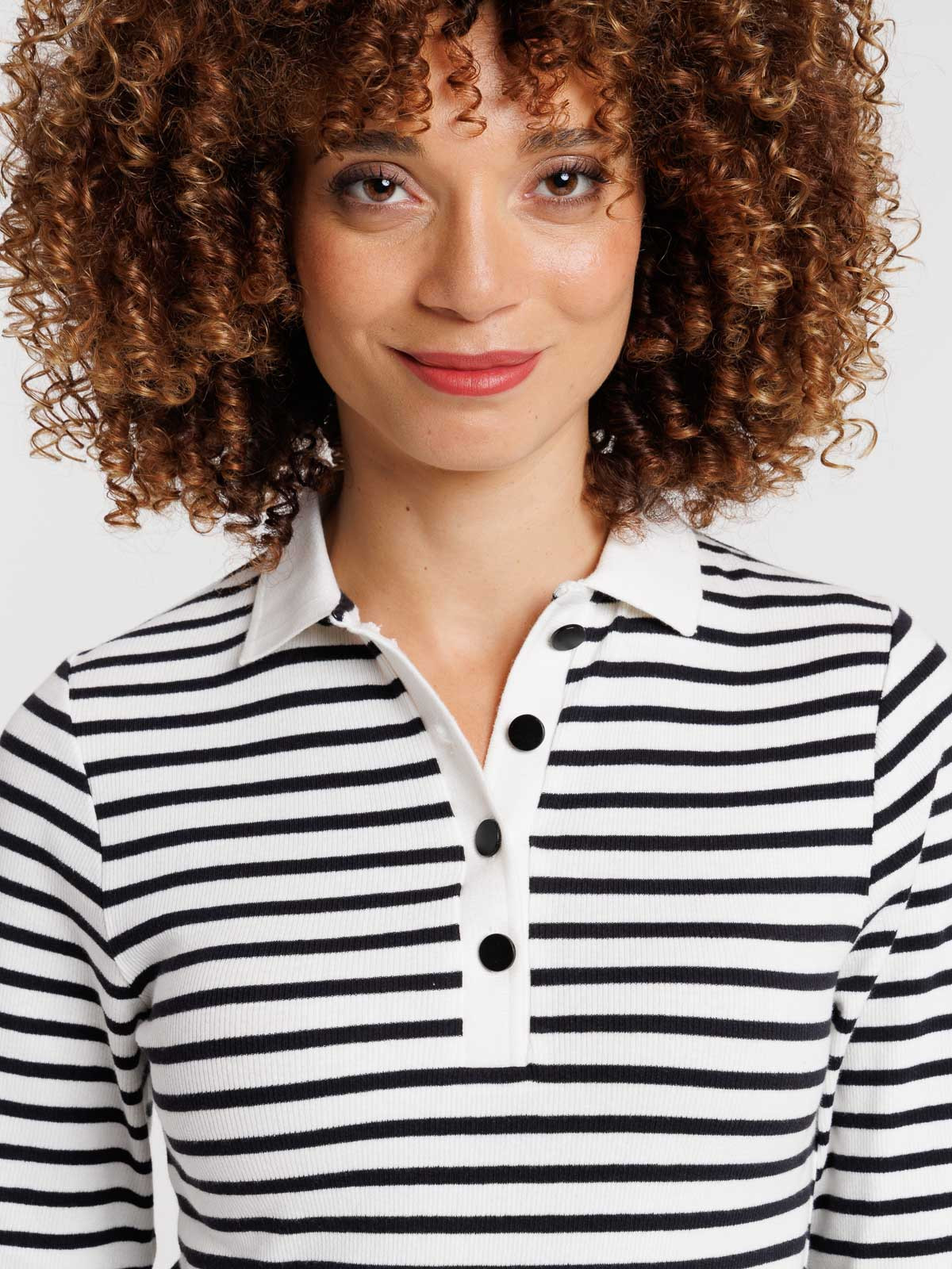 T-shirt blanc cassé rayé femme