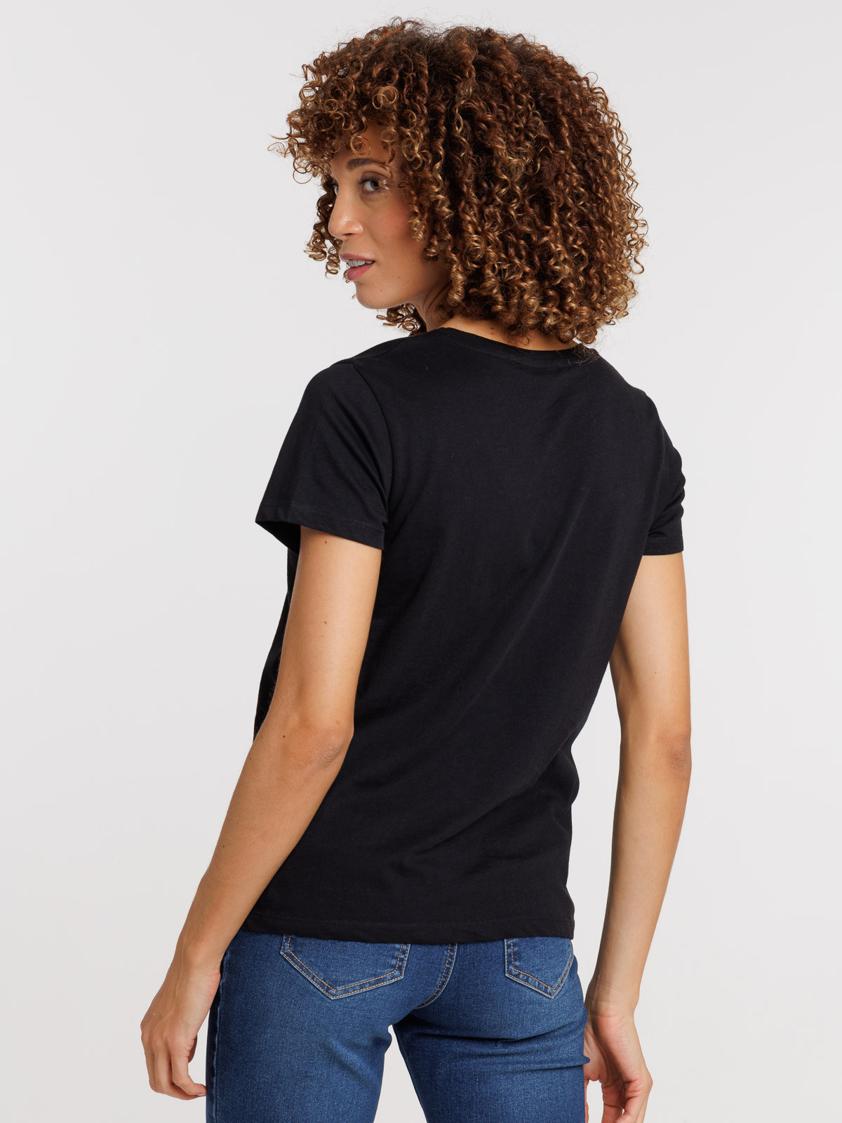 Tee shirt noir femme col v sales