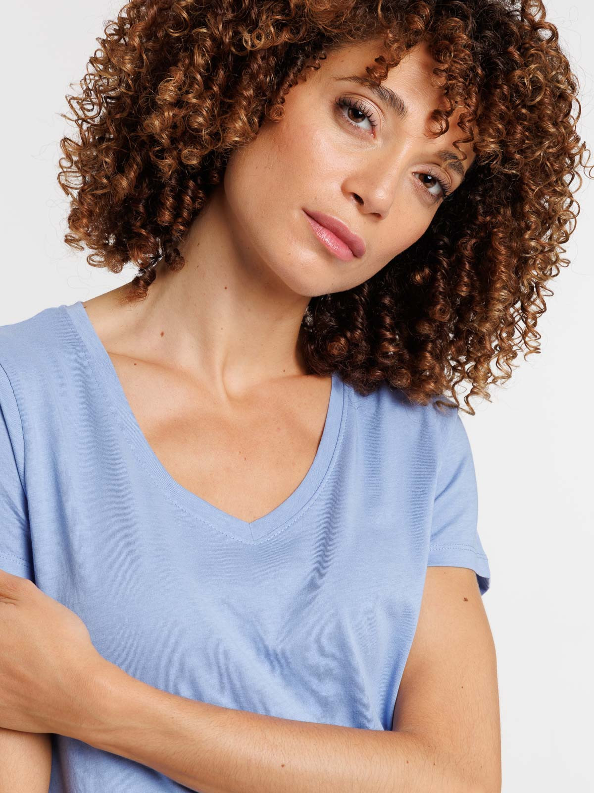 Tee-shirt col V femme
