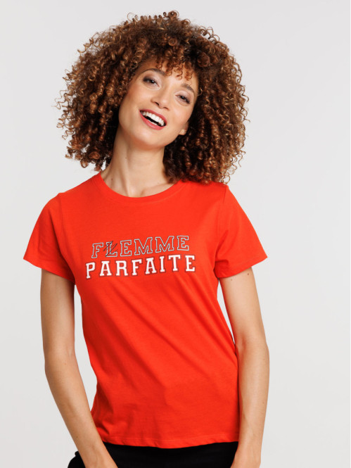 T-shirt femme parfaite rouge essentiel