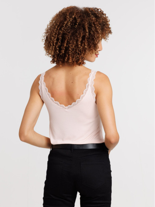 Débardeur dentelle col V femme