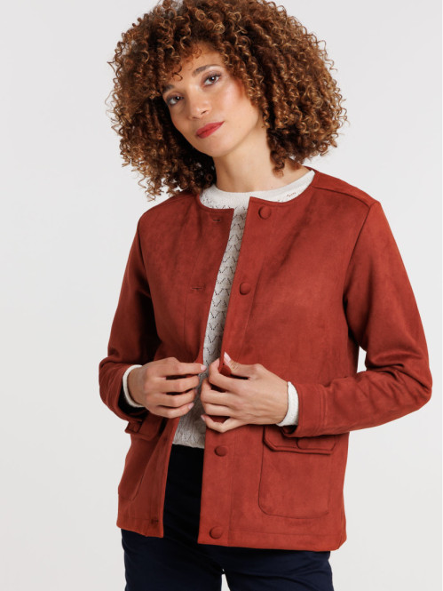 Veste suédine sienne femme