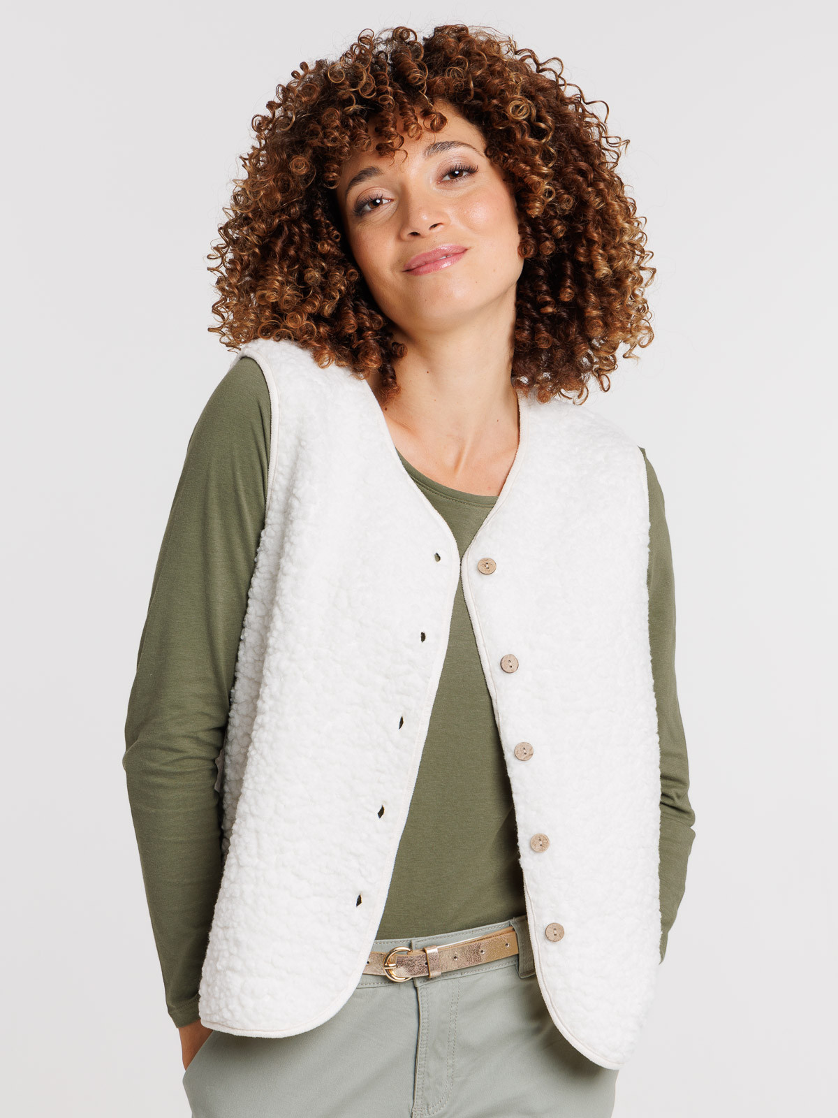 Gilet sans manches moumoute femme Gilet sans manches moumoute femme