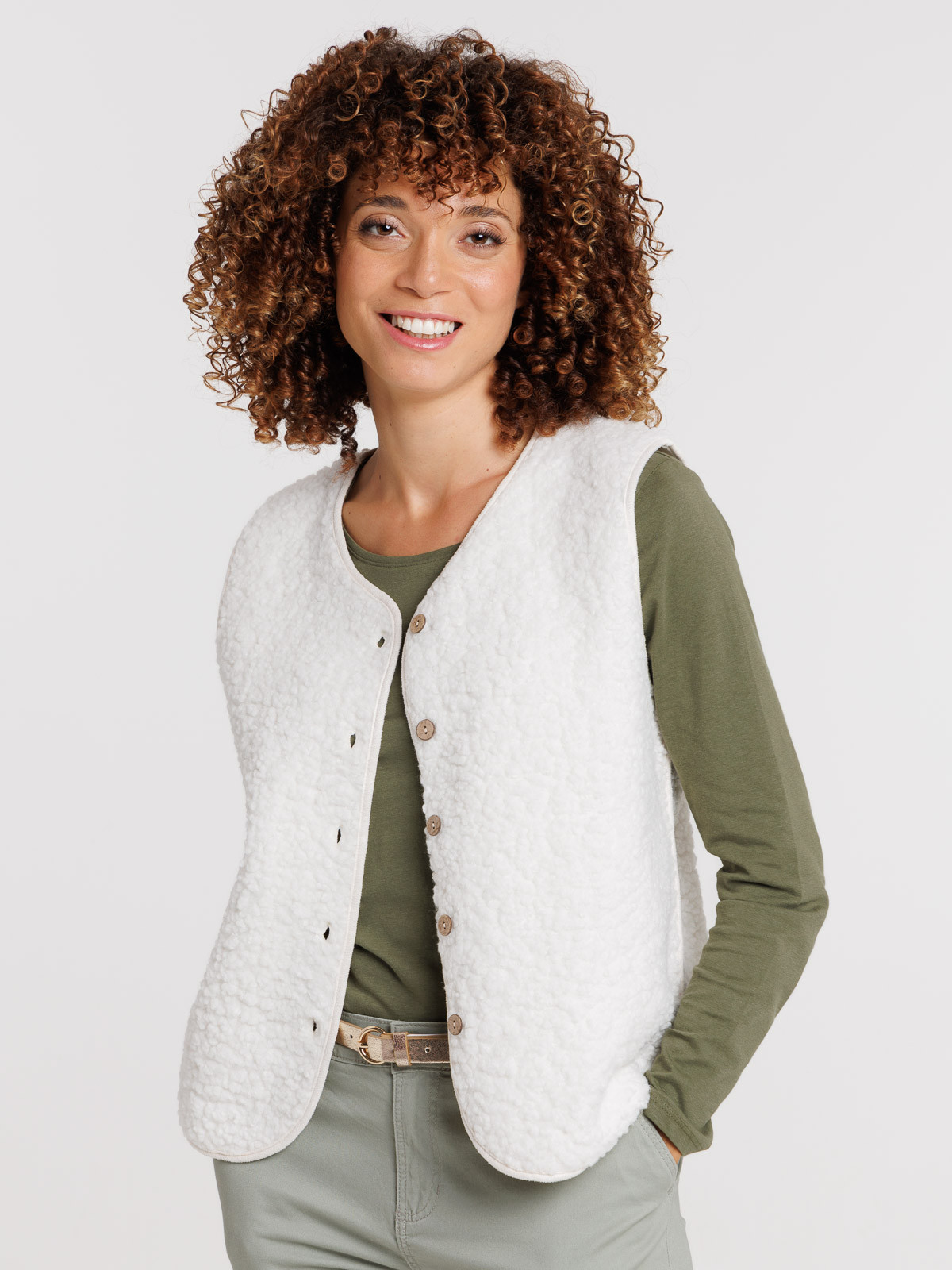 Gilet sans manches moumoute femme