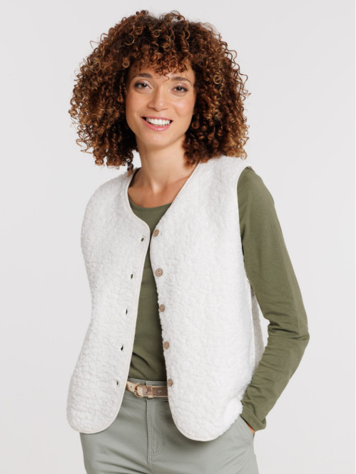 Gilet sans manches moumoute femme