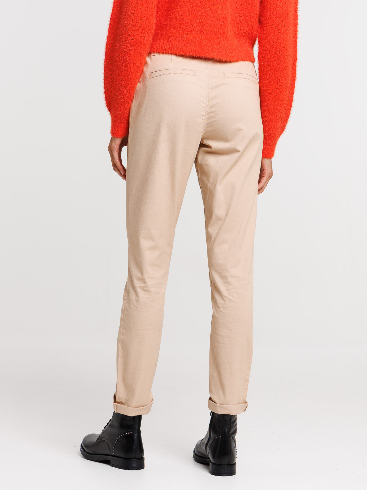 Pantalon chino rose fané femme