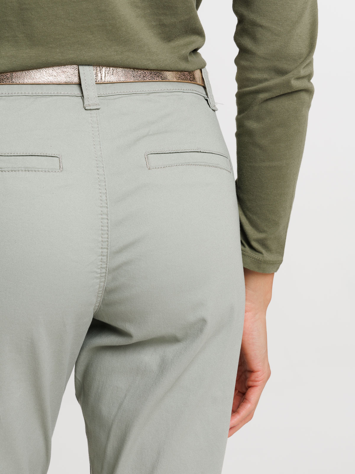 Pantalon chino ceinturé femme