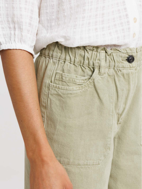 Pantalon taille haute sauge femme Pantalon taille haute sauge femme