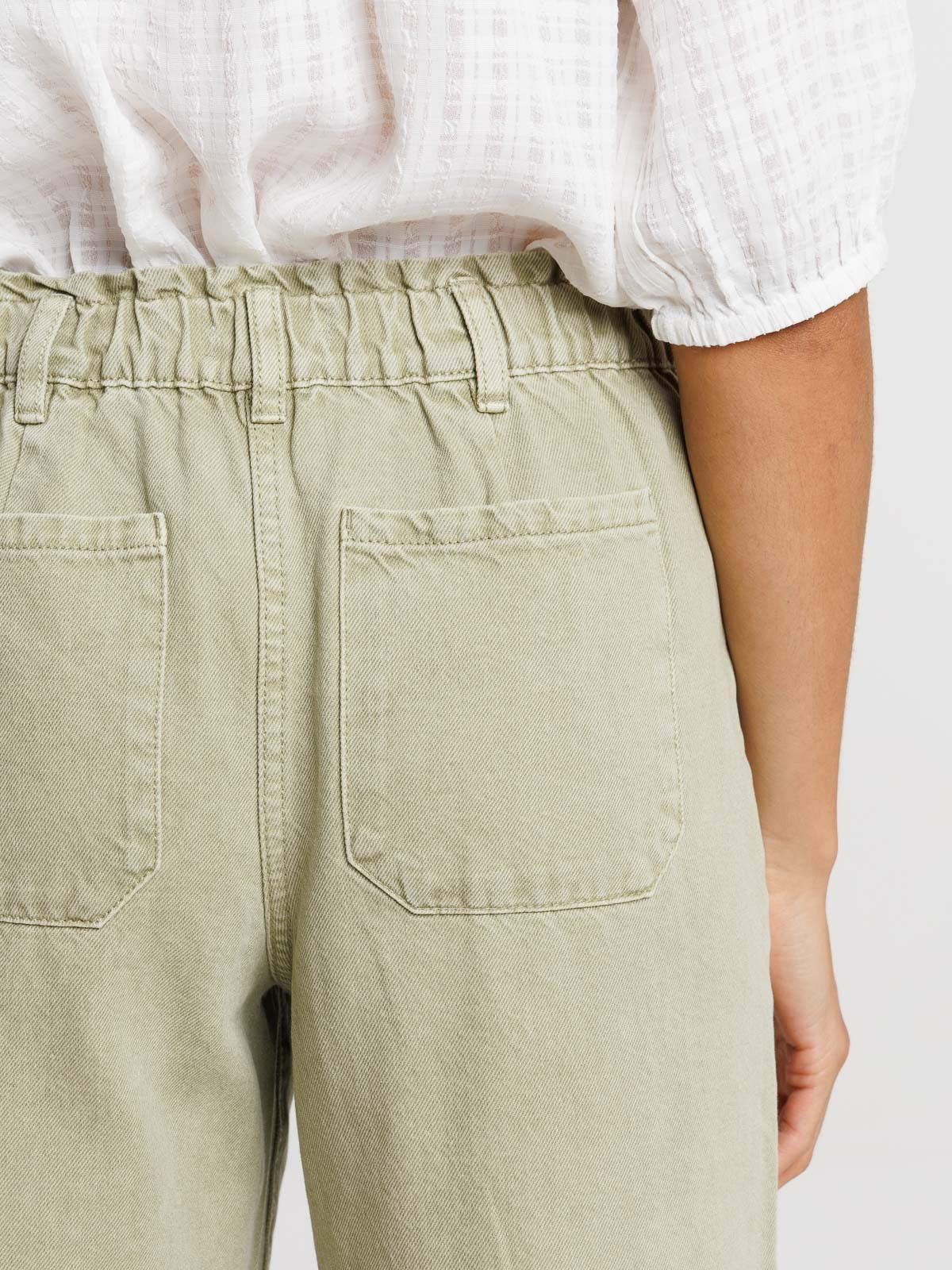 Pantalon taille haute sauge femme Pantalon taille haute sauge femme