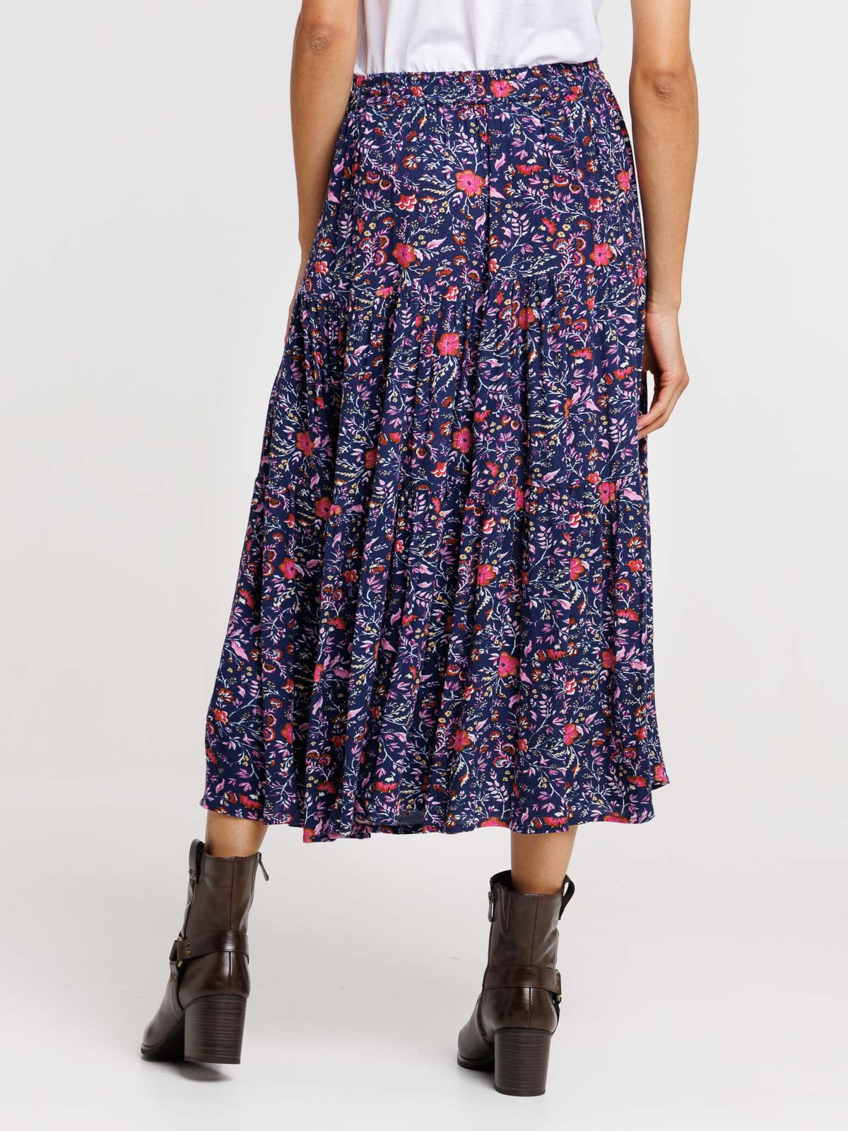 Jupon imprimé fleuri femme