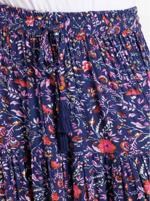 Jupon imprimé fleuri femme