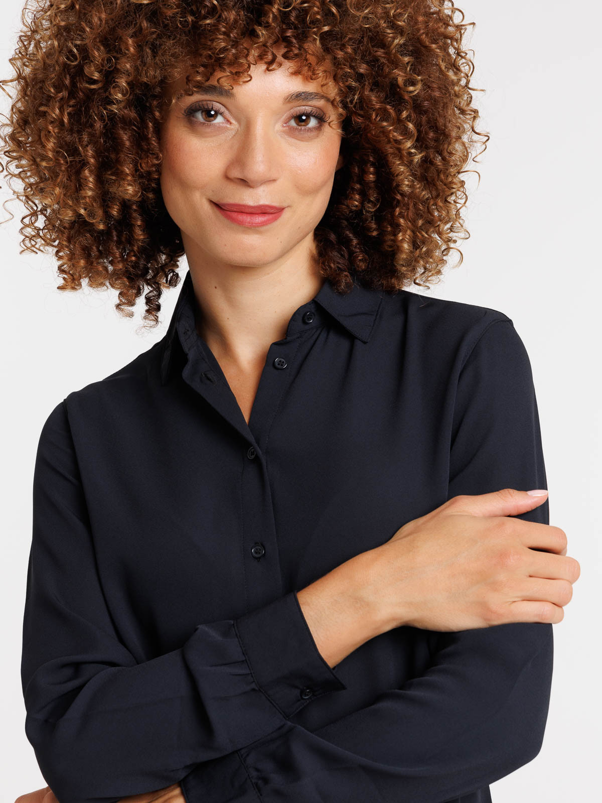 Chemise noire manches longues femme