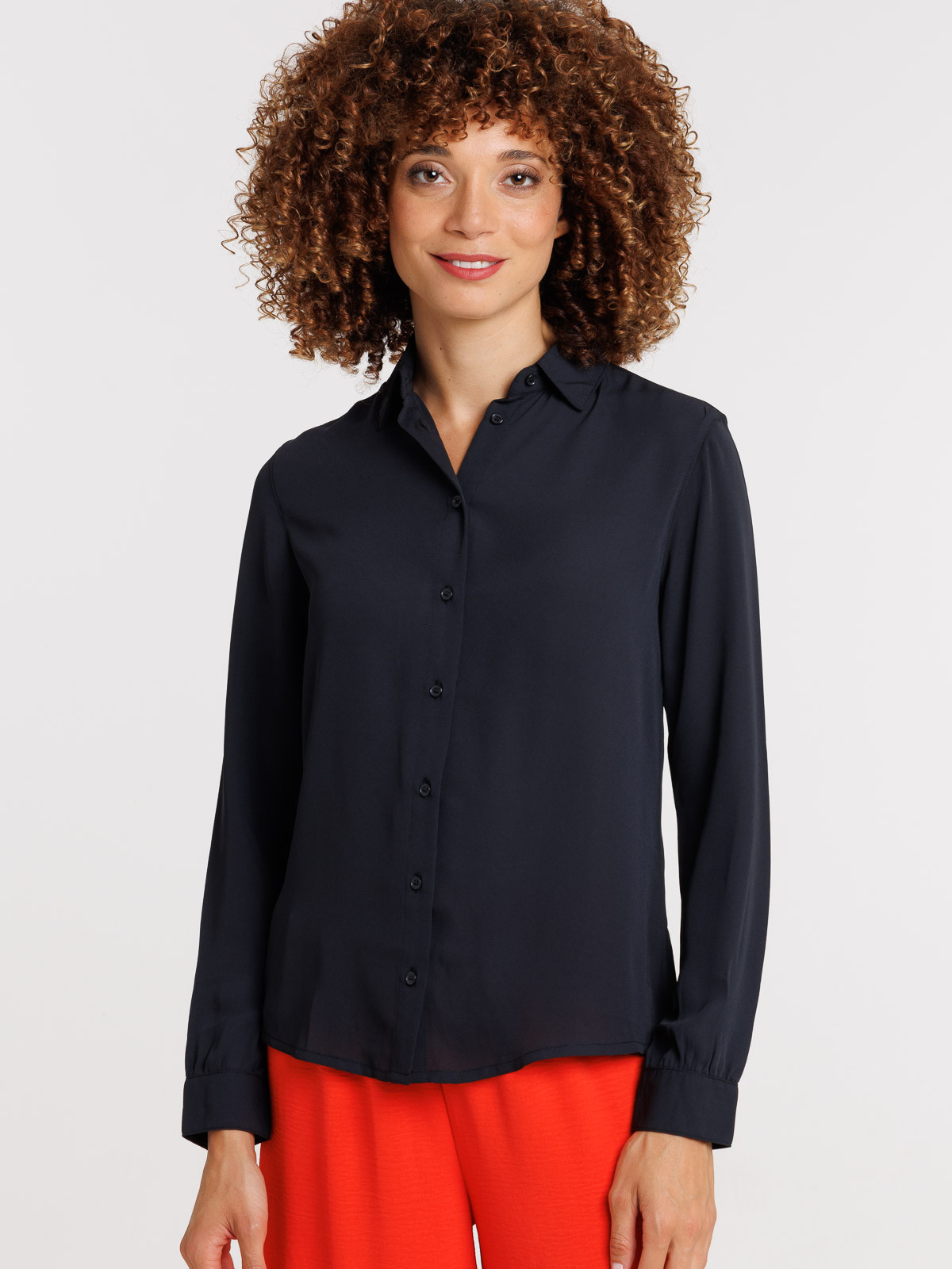 Chemise noire manches longues femme