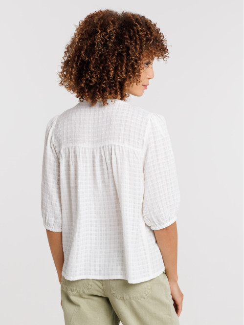 Chemise écru femme col tunisien Chemise écru femme col tunisien