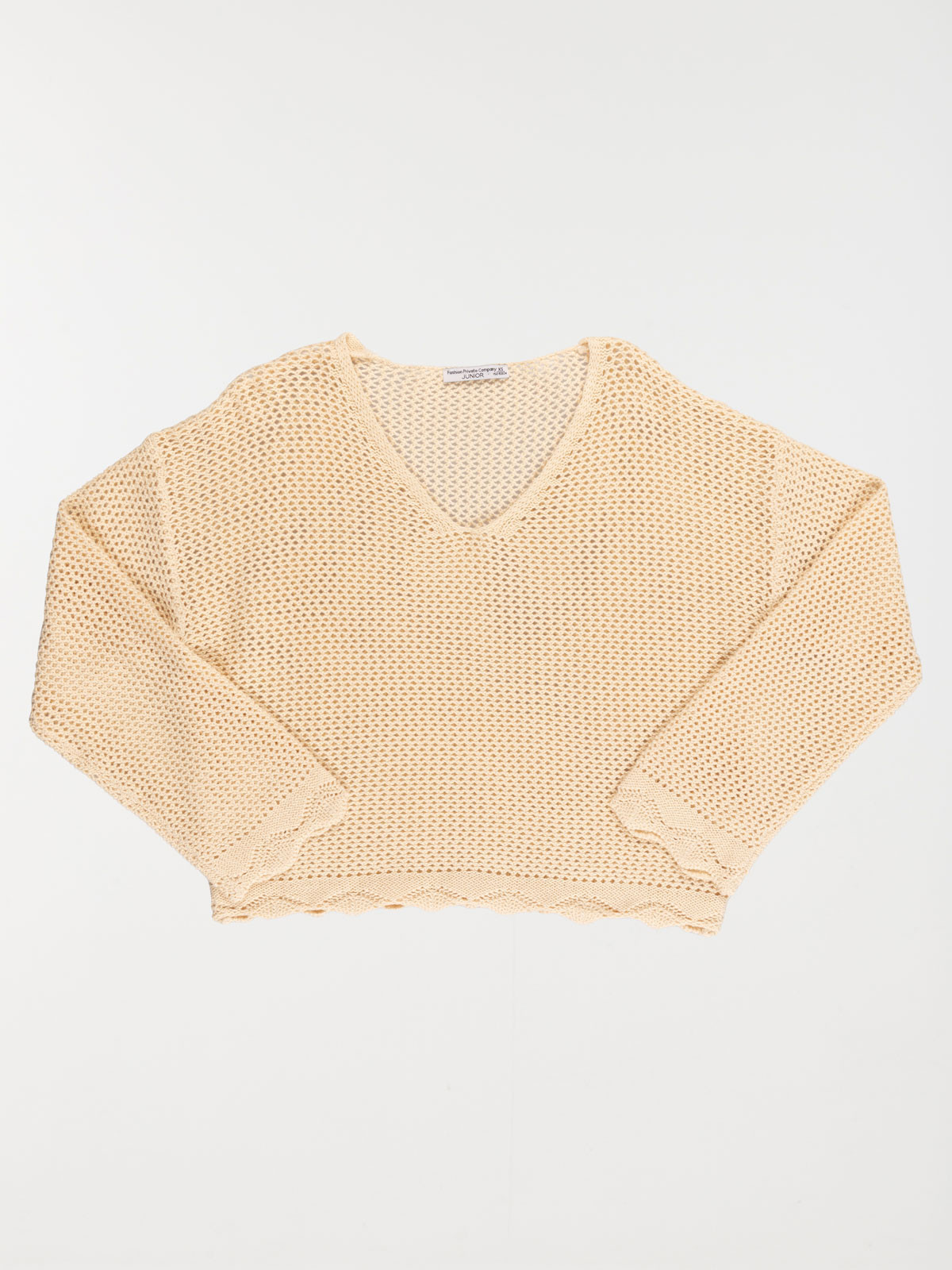 Pull col V ajouré fille (XXS-M)