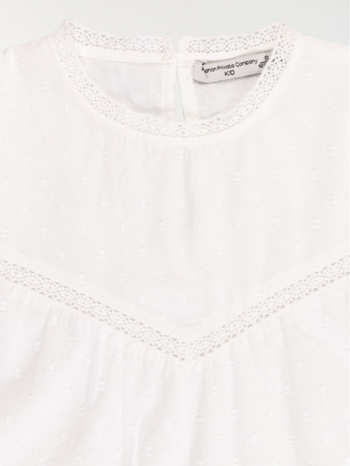Blouse plumetis blanche...