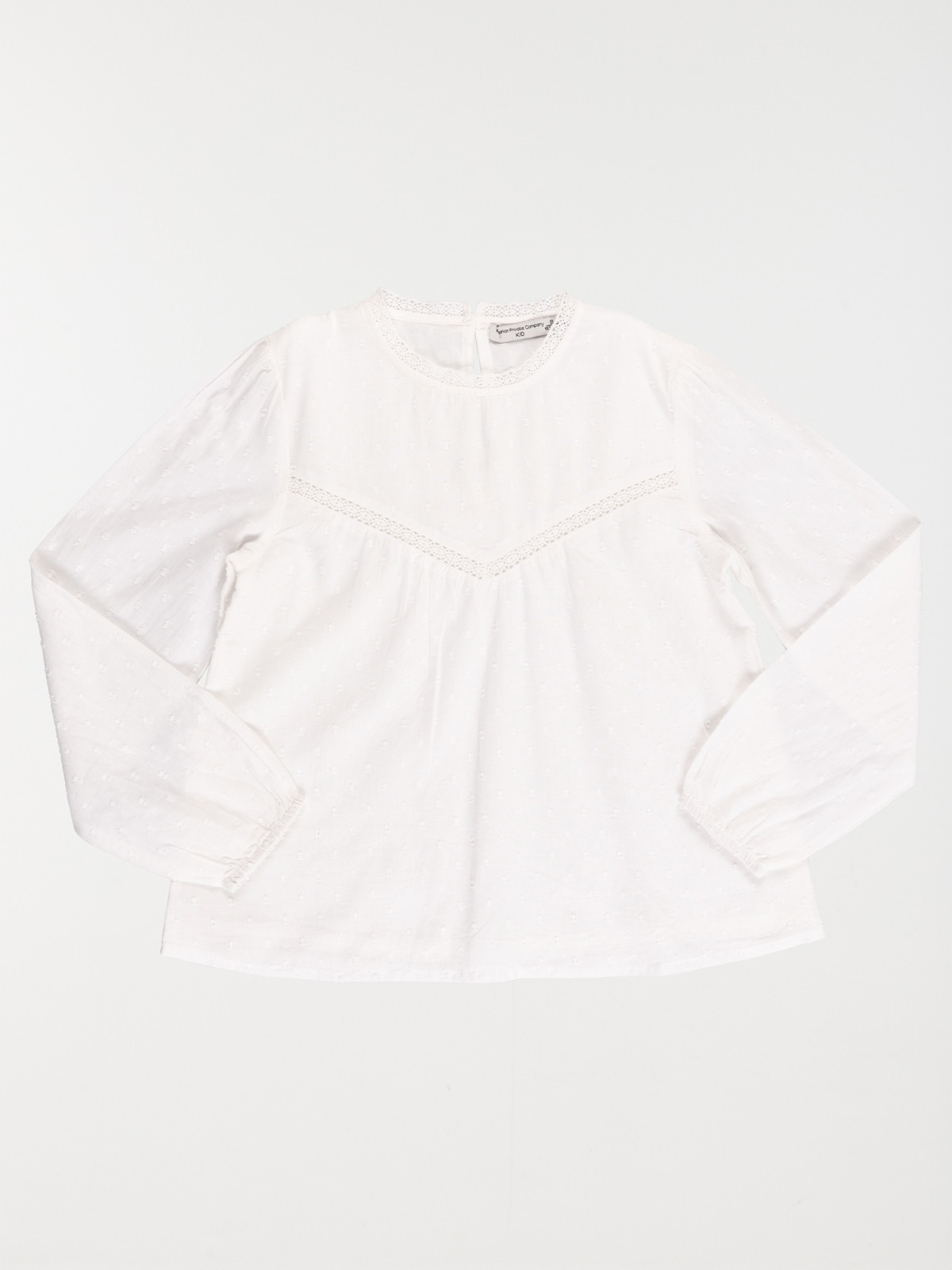 Blouse plumetis blanche fille (3-12A)