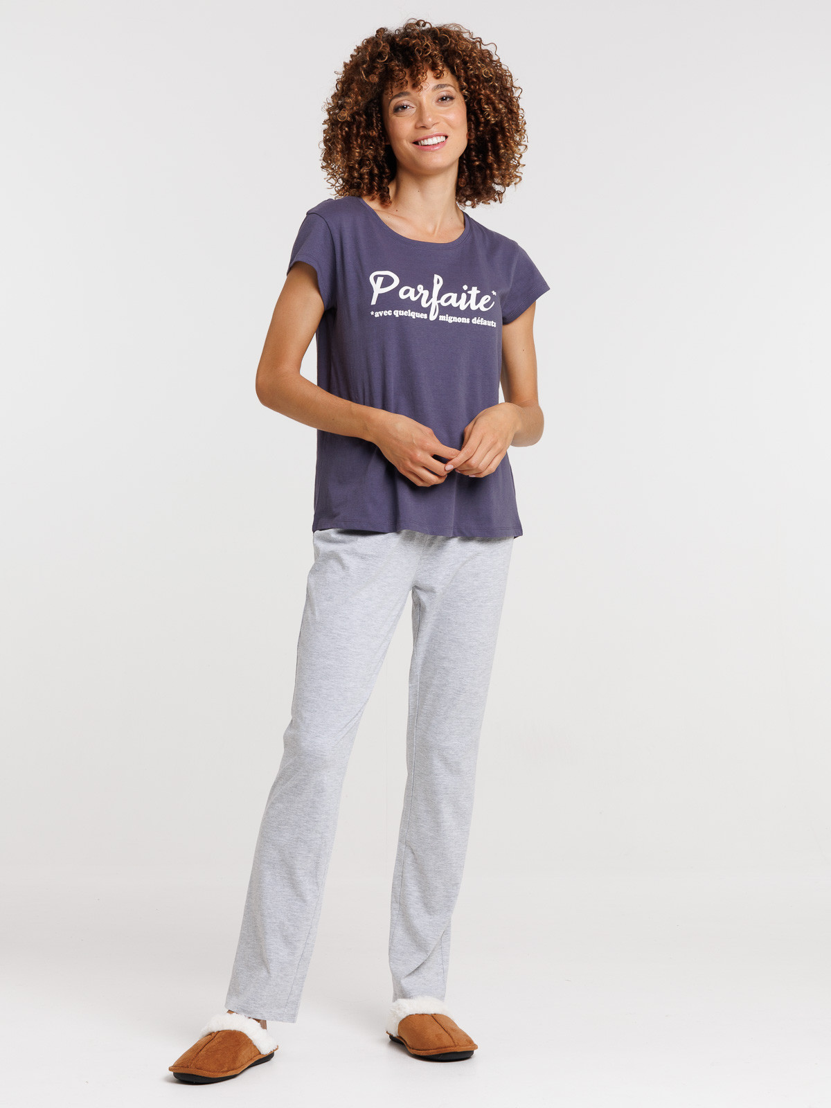 Pyjama marine navy message femme