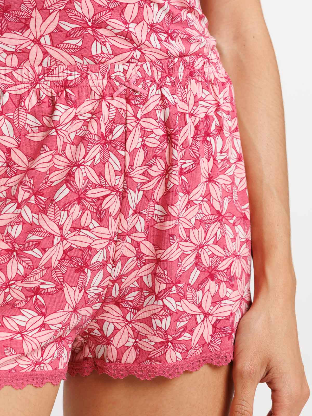 Pyjashort motif végétal red earth femme Pyjashort motif végétal red earth femme