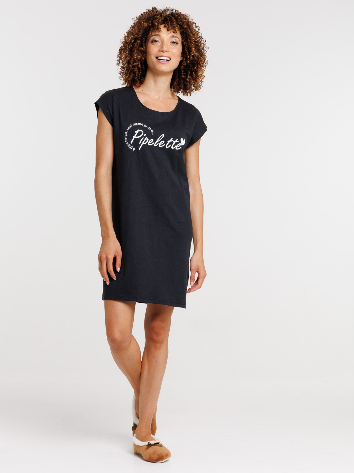 Chemise de nuit pipelette femme