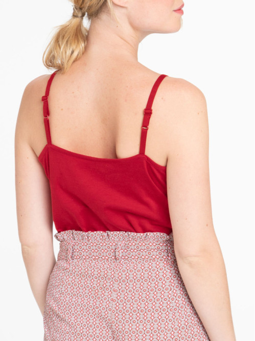 Débardeur col v rouge femme Débardeur col v rouge femme