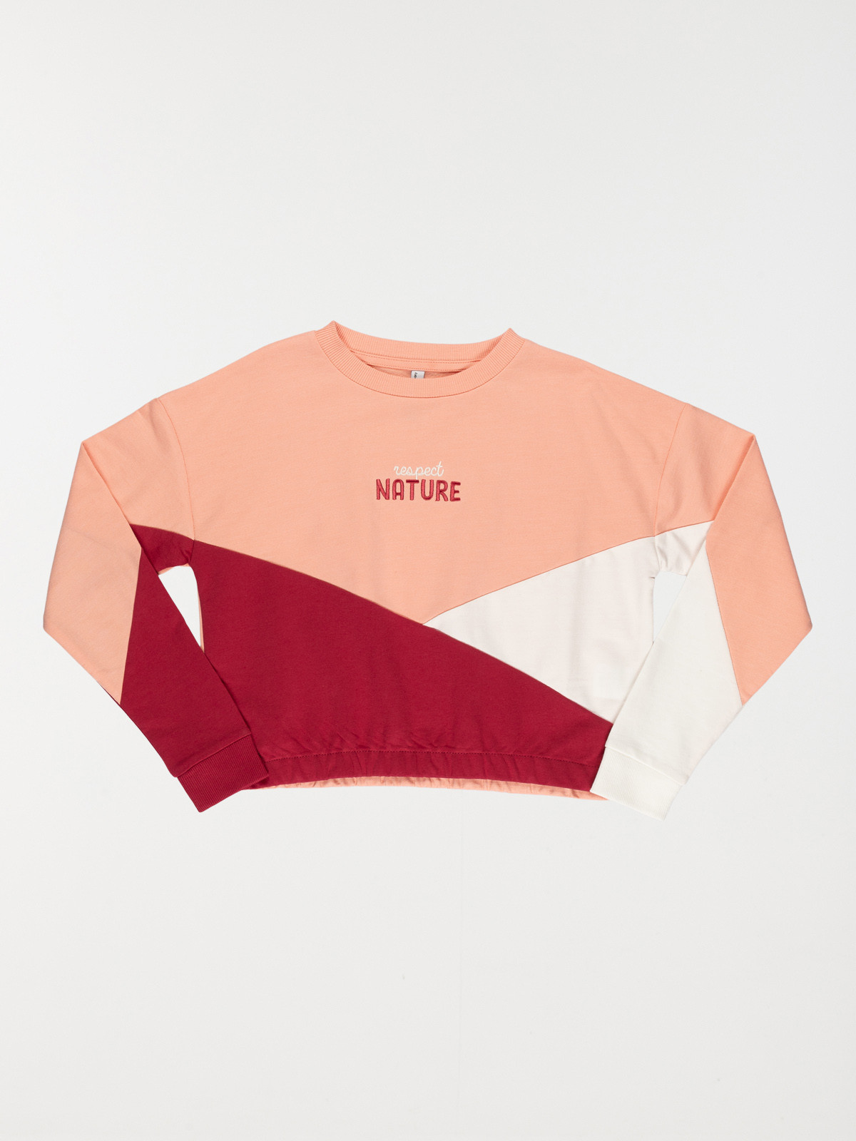 Sweat fille effet color block (10-16A)