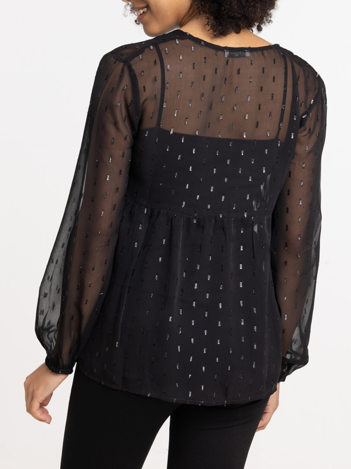 Blouse voile noire femme