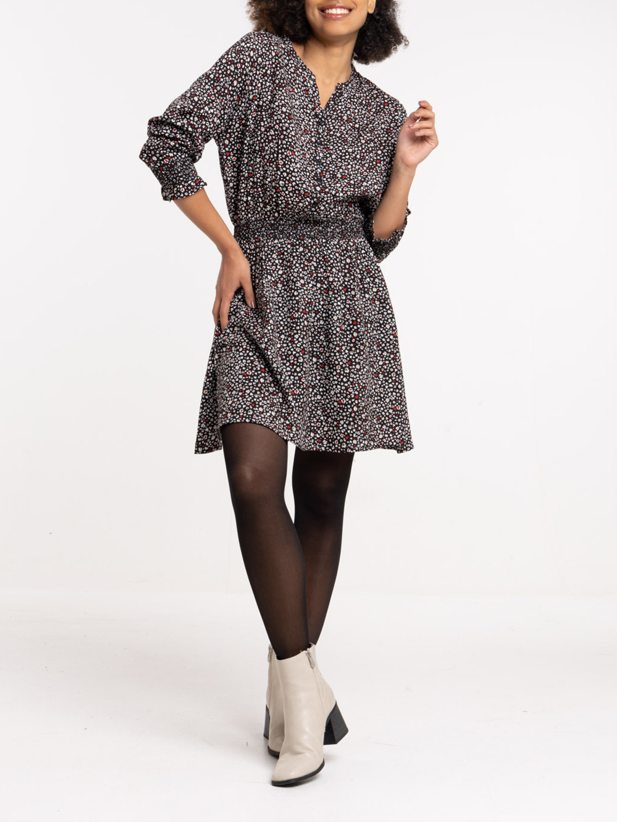 Robe noire imprimée new arrivals