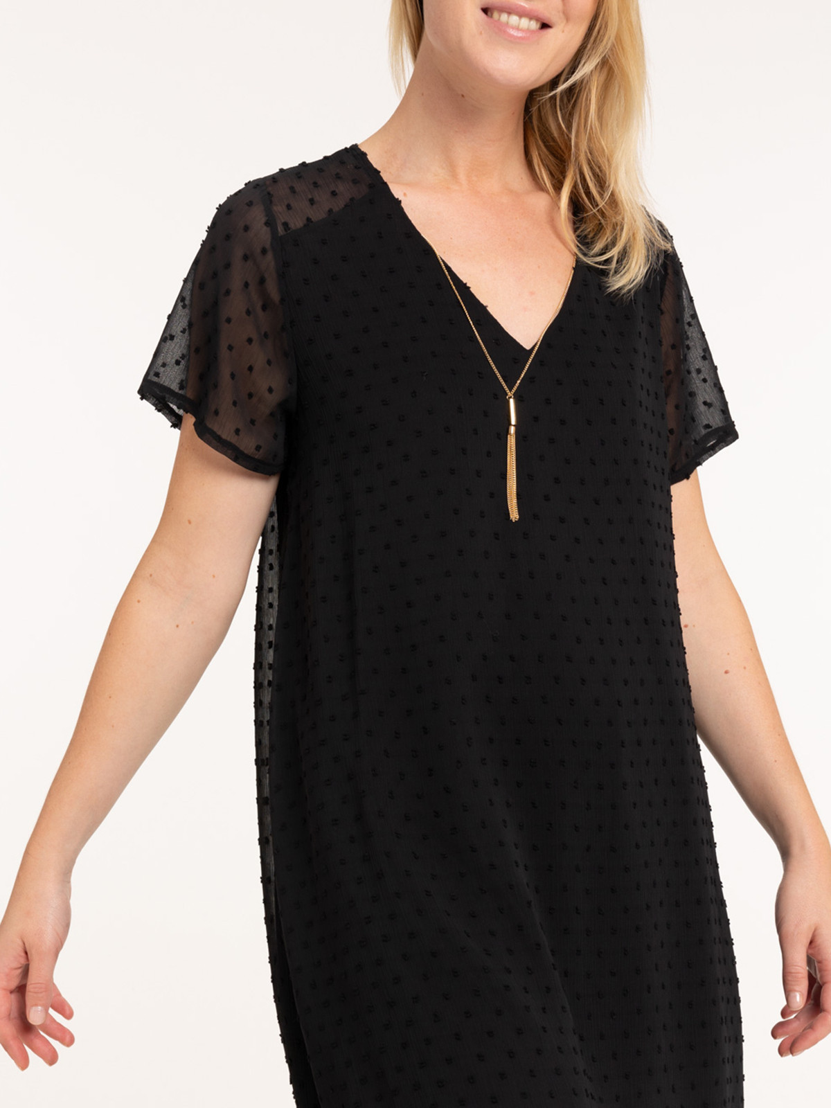 Robe collier en plumetis femme Robe collier en plumetis femme