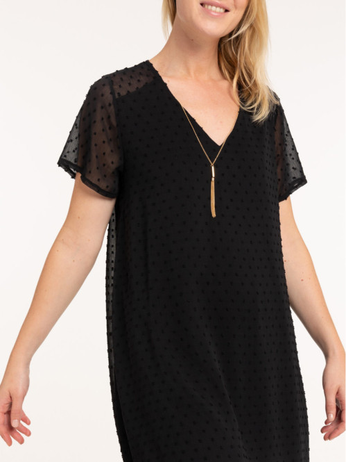 Robe collier en plumetis femme