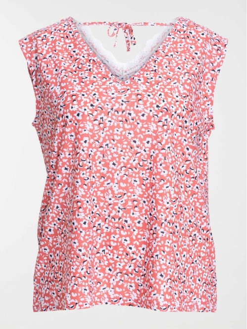 Top fleuri col V grande...