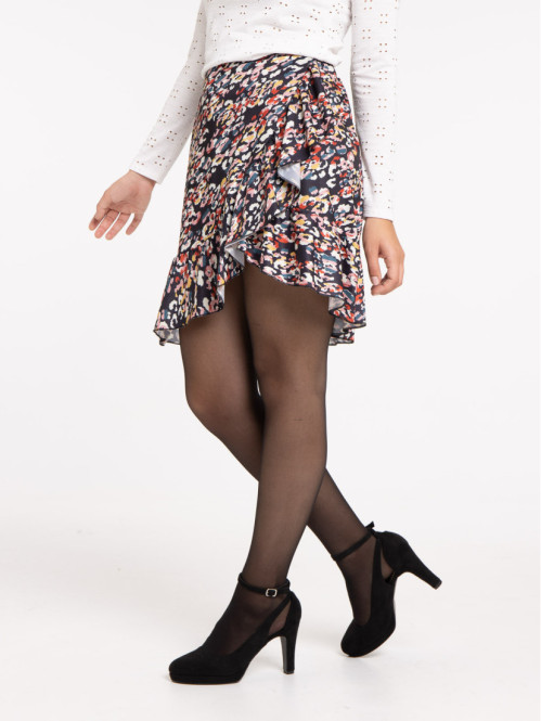 Jupe noire imprimée femme